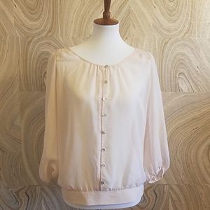 The Limited Sheer Pink Shimmer Top